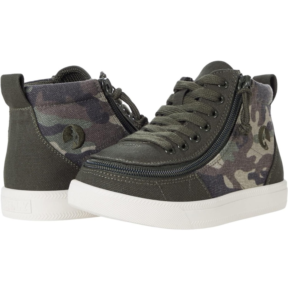 Billy zip closure high tops with decorative shoe laces in big kids size 3